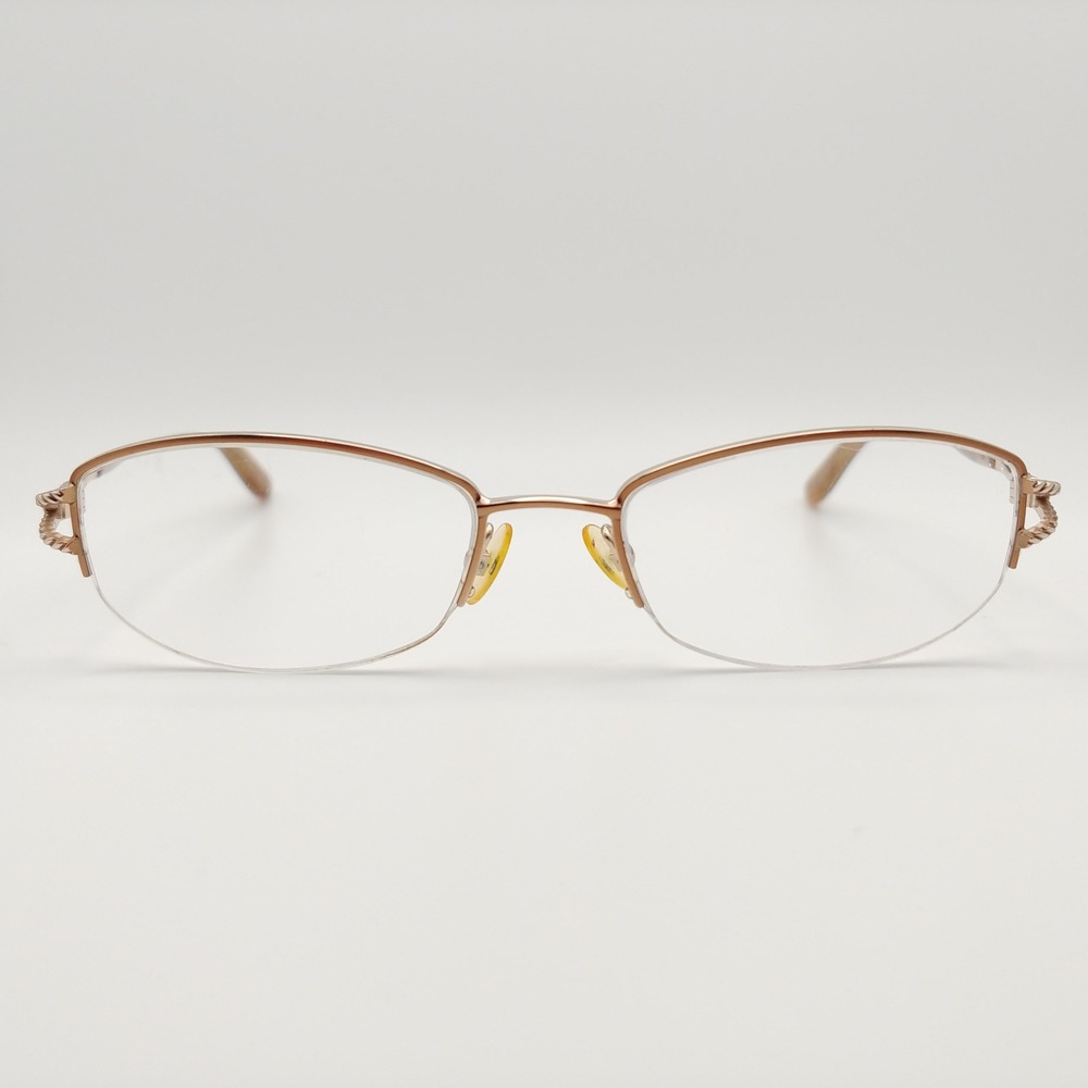Spektor Lunettes Eyeglass Frames Women Gold Tone 671 Semi Rimless Oval 51-18-135